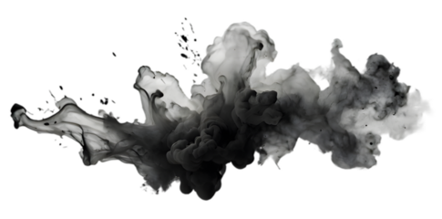 black smoke ink splash watercolor png