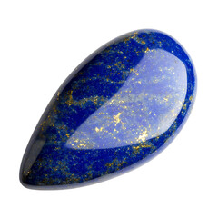 A Smooth Lapis Lazuli Cabochon with Vivid Blue Color Isolated on Transparent Background