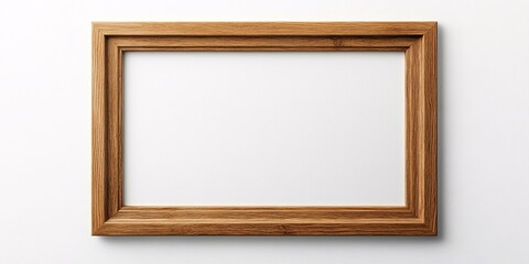 Blank Insert in Rustic Wooden Frame on Clean White Backdrop