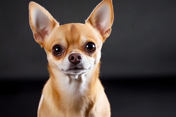 Chihuahua dog on colorful background, showing cute and playful expressions.
