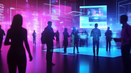 Futuristic Corporate Transformation Lab Showcasing Innovative Business Solutions