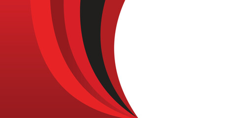 Red and white abstract background with geometric curves