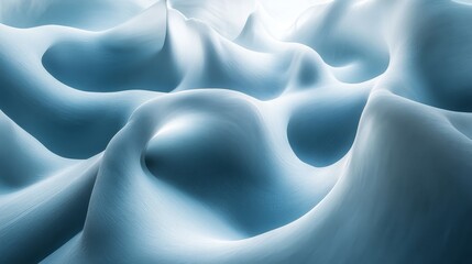Obraz premium Abstract blue shapes resembling rolling hills and smooth surfaces