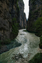 Canyon of the Aare Gorge - Aareschlucht on the Aare River in the Canton of Bern, Switzerland