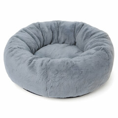 Soft grey pet bed isolated