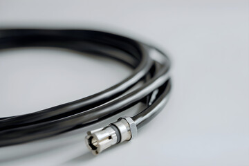 Close-Up Shot of a Coiled RG316 Cable Emphasizing Flexibility and Versatility