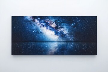 Milky Way galaxy reflected in a calm body of water at night, a mesmerizing cosmic scene.