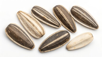 Obraz premium Sunflower Seeds on White Background