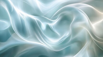 Fototapeta premium Beautiful translucent swirling fabric is showing fluid graceful shapes gently