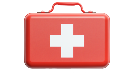 Concept of first aid kit, first aid kit supplies on a transparent background, PNG