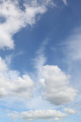 White clouds in blue sky