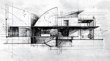 Obraz premium An architectural blueprint plan the house abstract vector blueprint House