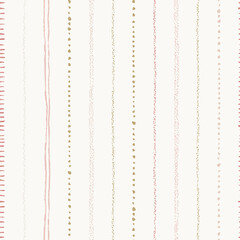 Seamless Hand Drawn Pattern Featuring Minimalist Textured Stripes And Dotted Lines In Neutral Earthy Tones On A Light Background