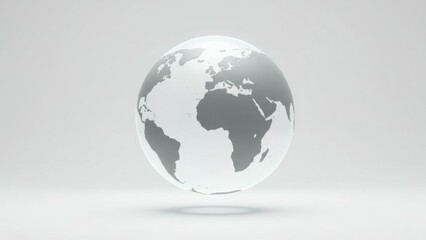 Fototapeta premium Stylized globe representing Earth in a minimalistic design.