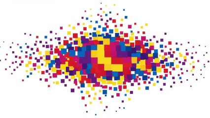 Vibrant abstract design featuring colorful squares and a modern look.