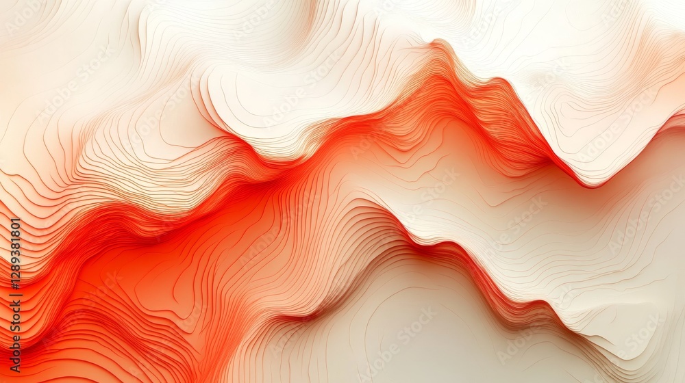 Poster an abstract artwork featuring wavy lines and varying color gradients