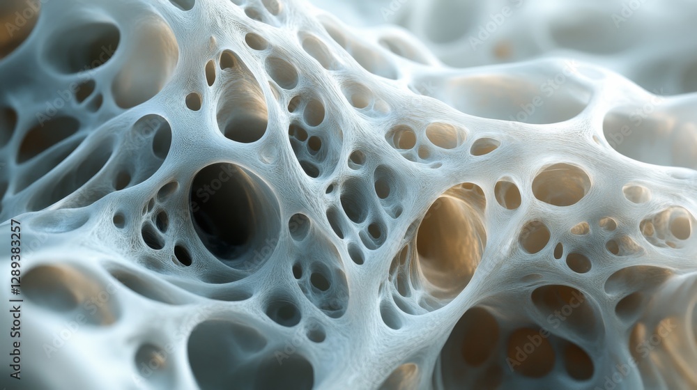Poster an abstract close up of porous and textured bone structures