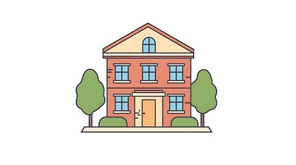 Building Icons - Line Series Editable Stroke - Building - Line Icons House