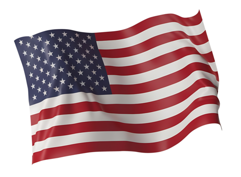 american flag isolated on white