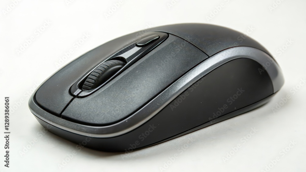 Poster wireless computer mouse on white background