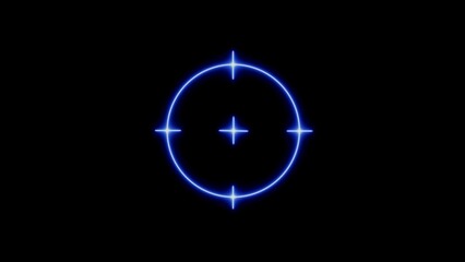 Neon gun point, Sniper Scope target with measurement scale. Neon gun pointer and shouting concept illustration background.