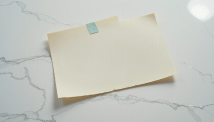 Soft pastel handwritten note with light script, translucent tape on glossy white page, minimalistic elegance