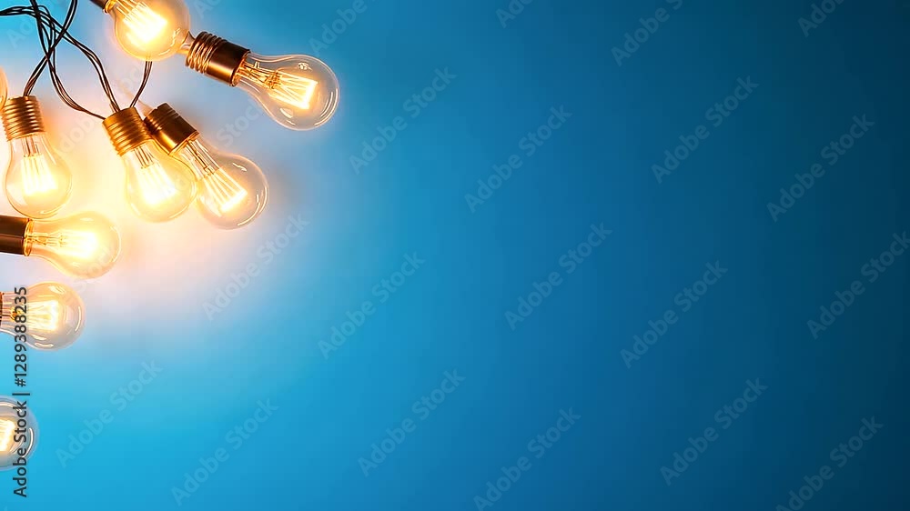 Aufkleber a creative arrangement of glowing led bulbs forming a circular pattern on a soft gradient background