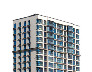 Modern apartment building in an urban cityscape with sleek, contemporary architecture. condominium...