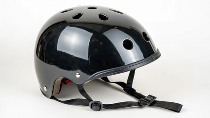 Fototapeta premium Black Bicycle Helmet, Studio Shot