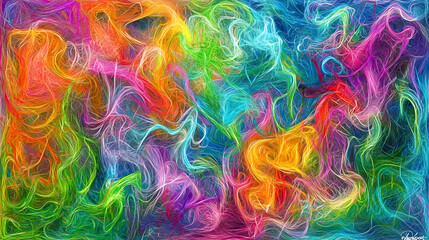 Fototapeta premium Abstract Colorful Swirls Digital Art Background Texture Design