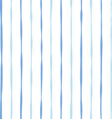 Blue stripes seamless pattern. Cute baby lines print. Watercolor sea stripes background