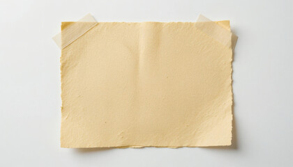 Obraz premium Rough Paper Note with Faint Textured Pattern, Scribbled To-Do List, and Clear Tape on White Backdrop for Layered Effect