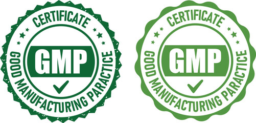 Obraz premium GMP quality certificate vector illustration isolated on white background