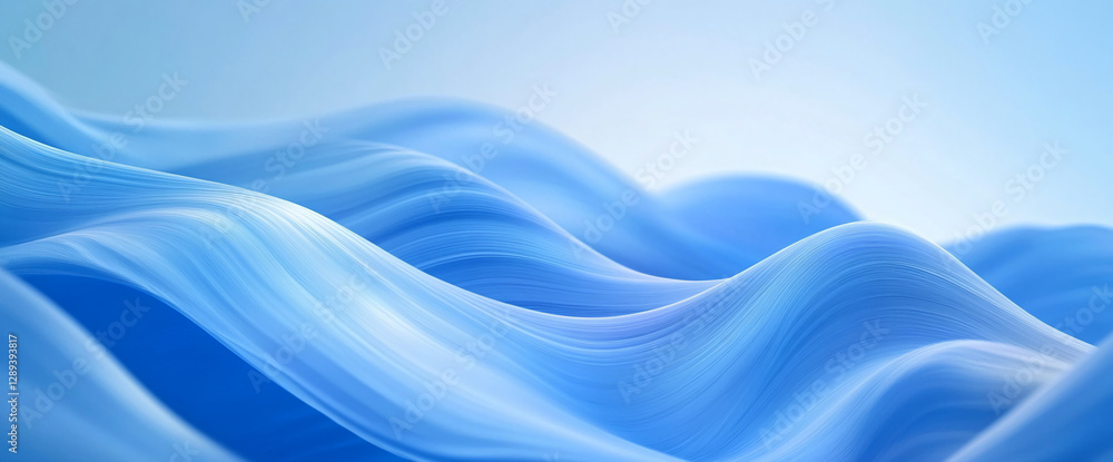Poster abstract smooth blue waves flowing seamlessly, symbolizing calmness, tranquility, and a peaceful atm