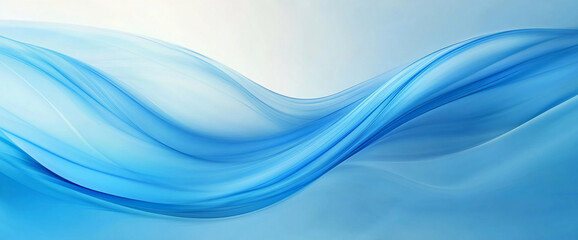 Obraz premium Abstract smooth blue wave flowing with soft gradients and curves, symbolizing tranquility, calm, and fluidity, ideal for backgrounds and design purposes.