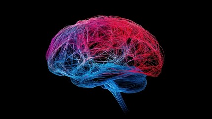 A stunning visualization of a human brain composed of colorful neural pathways representing connectivity and complexity