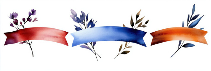 Collection of watercolor element and decoration for website design