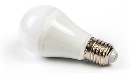 LED Light Bulb on White Background