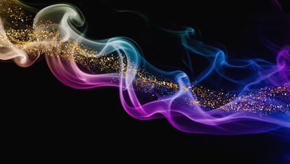 Obraz premium Very beautiful multi-colored swirls of smoke with glitter