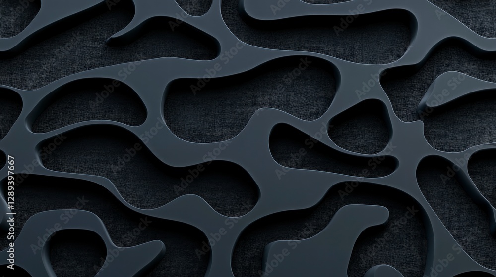 Poster abstract black textured background featuring wavy interwoven patterns forming an organic composition
