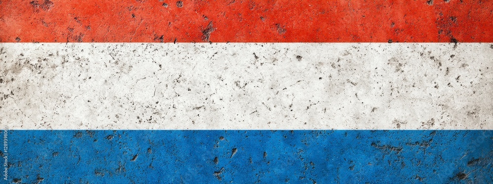 Poster a textured and weathered representation of the flag of luxembourg, showcasing its distinct colors an