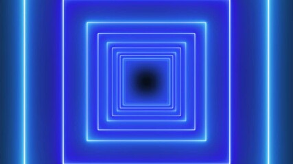 Abstract flight in space through glowing neon squares. abstract neon vertical video, flying back through rectangular corridor, long tunnel, appearing glowing fluorescent light Neon Cyberpunk Tunnel - Powered by Adobe
