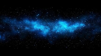 Obraz premium A breathtaking view of a starry night sky filled with shimmering blue nebulae and countless distant stars in an expansive cosmic landscape