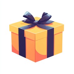 Obraz premium Sleek flat icon of a gift box, minimalist geometric shapes with sharp ribbon design, on white 