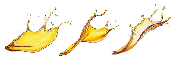Set of golden oil splashes cut out

