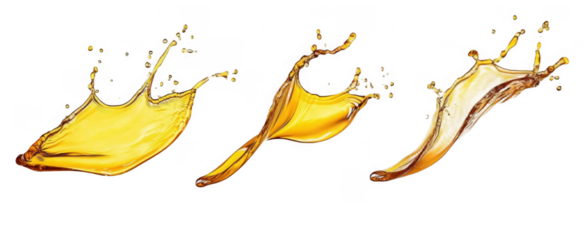 Set of golden oil splashes cut out
