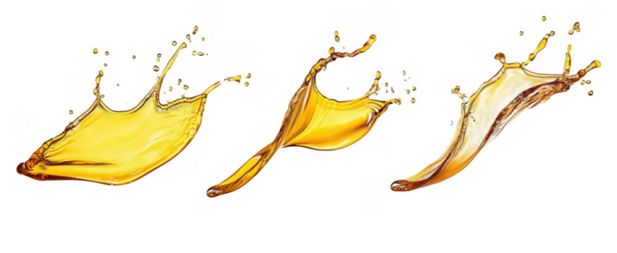 Set of golden oil splashes cut out
