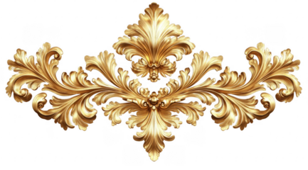 Golden decorative element, cut out

