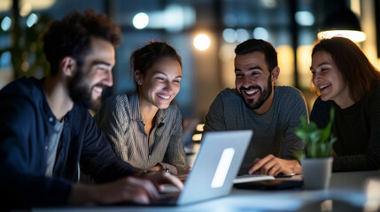 Multiethnic Team Collaborating in a Modern Office Setting