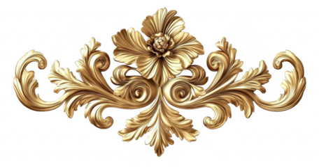 Golden decorative element, cut out
